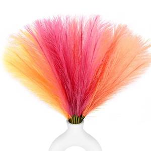 lot 10441 image: Veneloo 30pcs Faux Pampas Grass Pink Orange Decor, 17.7inch Short Artificial Pompous Grass Fake Pompas Branches Vase Filler Spring Flower Arrangement for Party Outdoor Wedding Spring Decor