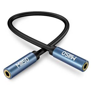 lot 10447 image: MillSO 18 3.5mm Female to Female Adapter Cable TRS Premium Stereo Gold-Plated Audio AUX Cord Connectors for Headphones, Car Stereo, or Home HiFi Sound System - 15cm6inch