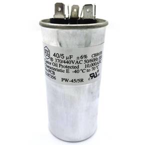 lot 10453 image: CBB65B 405 ufMFD �6% 370-440 VAC Volts Round Dual Run Capacitor 5060 Hz AC Electric Condenser Straight Cool or Heat Pump Air Conditioner