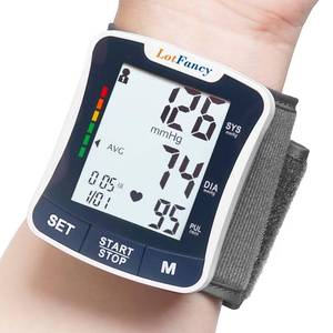 lot 10464 image: LotFancy Wrist Blood Pressure Monitor for Home Use with Voice Broadcast, Blood Pressure Machine Adjustable Wrist Cuff 5.3-8.5, Automatic BP Cuff 120 Readings 2 User, Large LCD Display, Carrying Case