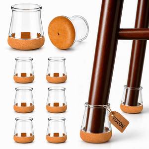 lot 10466 image: YOZON Chair Leg Floor Protectors for Hardwood Floors Felt Furniture Pads Silicone Caps 32 Pack Anti-Scratch Reduce Noise Clear Round Medium Fit 34 to 1-316 (19-30mm)