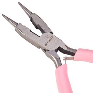 lot 10473 image: SUNNYCLUE 4.5 Inch Round Nose Pliers Wire Cutter 4-in-1 Mini Precision Pliers Wire Bending Side Cutter Tools for DIY Jewelry Making Pink