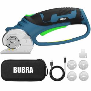 lot 10474 image: Cordless Electric Scissors for Cardboard Cutter with 4 SK5 Blades, 4V Rechargeable Electric Box Cutters, Powerful Power Shears Cutting Tool for Fabric, Carpet, Leather