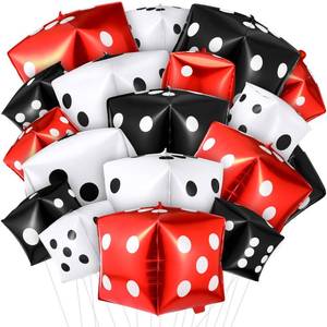 lot 10478 image: MiniInflat 18 Pcs Jumbo Dice Balloon Casino Theme Party Decoration 4d Square 11 & 7 Large Inflatable Dice Foil Giant Casino Balloon for Game Night Las Vegas Birthday Prom Party Decoration