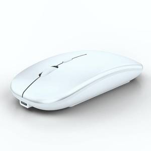 lot 10489 image: WREANU Wireless Bluetooth Mouse Rechargeable Laptop Mice Silent Slim Use(BT5.2 and 2.4G Portable USB Receiver) Dual Mode Computer Mouse for LaptopiPadTabletAppleComputerMac(Bright White)