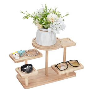 lot 11523 image: FINGERINSPIRE 5 Layer Wood Riser Stands Navajo White Tiered Display Rack Ladder Wood Display Stand Jewelry Stands Jewelry Organizer Holder for Jewelry Succulent Plants Home Decoration
