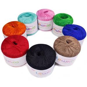 lot 11527 image: Lewhoo Crochet Thread, Size 10 Mercerized Cotton Lace Yarn Set, 8 Pearl 50g Balls Yarn for Hand Knitting