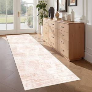 lot 11534 image: Restydon 2x6 Runner Rug Non Slip for Entryway, Washable Runners for Kitchen, Soft Thin Hallway Rug for Bedroom, Laundry, Small Stain Resistant Indoor Door Mat(2x6, PinkWhite)