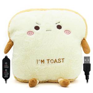 lot 11555 image: Cute Heating Pad for Period Cramps Menstrual Pain Relief, Soft Cuddly Large 14 Hot Plush Toast USB Electric Heat Pads, Back & Lumbar Pain Relief Pillow Stuffed Animals Gifts for Women Teen Girls