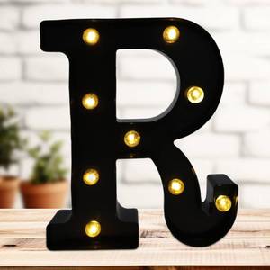 lot 12163 image: Led Marquee Letters, 8.58 Inch Black Light Up Letters, Small Led Letter Lights, Battery Powered Lighted Letterfor Table, Party, Birthday, Christmas Decor (Black, Letter R)