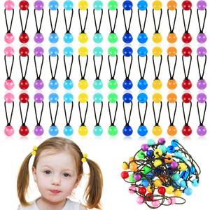 lot 12172 image: JenPen 36 Pieces Hair Ties Balls Ponytail Holders Colorful Twin Bead Ponytail Balls 80s 90s Elastic Hair Accessories Gifts for Baby Kids(12 mm, Colorful)