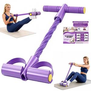 lot 12178 image: Wysperix Foot Pedal Resistance Bands with Handles, 6-Tube Multifunction Exercise Bands, Durable Home Gym Fitness Equipment for Women & Men to Tone Abs, Core, Legs, Arms, Waist (Purple)