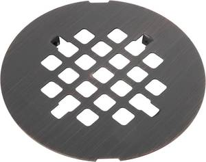 lot 12189 image: Oil Rubbed Bronze Snap-in Shower Drain Cover Replacement, Welsan Stainless Steel 4-14 OD Round Shower Strainer Grid Easy to Install