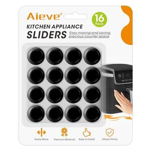 lot 12199 image: Aieve Black Appliance Slider, 16 Pcs Self Adhesive Appliances Sliders Countertop Caster Wheels, Kitchen Essentials Organization Home Must Have Gadgets