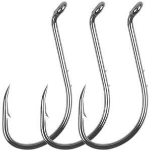 lot 12207 image: Octopus Baitholder Fishing Hooks, 120pcs Double Barbed High Carbon Steel Offset Circle Hooks Extra Sharp Bait Holder Live Bait Fish Hooks for Bass Catfish Walleye Freshwater Saltwater