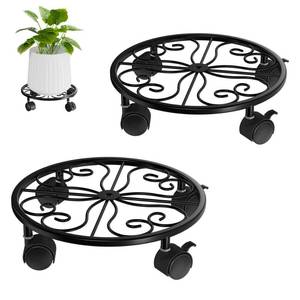 lot 12214 image: Chinpakden 10.24 Plant Stand with Wheels - 2 Pack Plant Caddy, 360 °Rotatable and Lockable Plant Rollers, Easy to Move, Plant Tray with Casters for Indoor Outdoor Wine Cellar.(Only One)