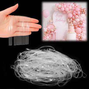 lot 12224 image: Eaasty 200 Pcs Clear Rubber Bands for Balloon Arch Elastic Tying Bands for Arch Frame Garland Wall Transparent Balloon Connectors Festival Holiday Crafts Decor(4.9 Inch)