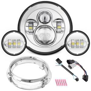 lot 13371 image: SUNPIE Compatible with H_arley Motorcycle 7 Inch Head light Fog Lights Combo, Compatible with Road King RoadStreetElectra Glide