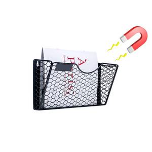 lot 13375 image: Glolaurge 1-Tier Magnetic File Holder for File Cabinets, Refrigerator, Whiteboard, Magnetic Paper Holder, Magnetic Mail Holder, Black Magnetic Folder Holder