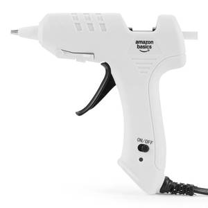 lot 14004 image: Amazon Basics Hot Glue Gun Kit with 30 Glue Sticks, High Temp for School Crafts, DIY Arts and Quick Home Repairs, Drip-Free Nozzle, Fast Drying, 20W, White