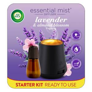 lot 14007 image: Air Wick Essential Mist Starter Kit, Diffuser  1 Refill, Lavender and Almond Blossom, Air Freshener, Essential Oils