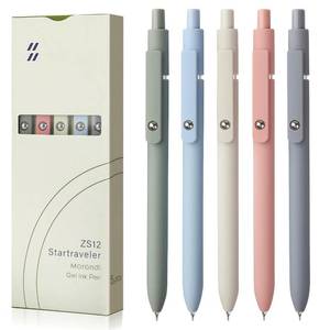 lot 14019 image: FIOVER 5pcs Gel Pens Quick Dry Ink Pens Fine Point Premium Retractable Rolling Ball Gel Pens Black Ink Smooth Writing for School Office Home