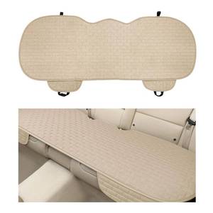 lot 14028 image: BWBWND Linen Car Seat Cover, Anti-Slip Bottom Bench Protector Rear Seat Pad with Storage Pockets, Comfy Breathable Long Rear Seat Cushion Pad for Most Vehicles, Car Accessories (Rear Beige)