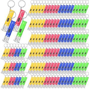 lot 14031 image: Jexine 150 Pcs Flashlight Keychain, Assorted Colors Portable LED Flashlight, Handheld Plastic Keychain Flashlights, LED Key Chains for Halloween Hiking Camping Cycling Party Favor(Multicolor)
