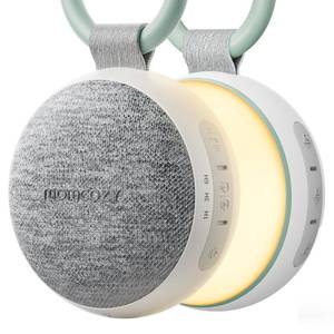 lot 14039 image: Momcozy Portable Sound Machine with Night Light, White Noise Sound Machine for Baby, 20 Soothing Sounds, Sound Therapy, Long-Lasting Power, Timer, Clips on Stroller, Baby Shower Gifts