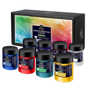 lot 14043 image: Smalltongue Fabric Screen Printing Ink, 8 Colors x 4 fl oz(120ml), Chalk Paste Paint for Silk Screen, Transfer Paste for Screen Print, for DIY Home Decor, Fabric, Shirts, with Gift Packing