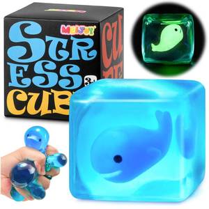 lot 14047 image: Stress Cube Squishy Fidget Toys Kids Adults - Glow in The Dark Whale Squish Toy Sensory Toys for Kids with Autism Stress Balls for Kids Squeeze Toys for Anxiety Stress Relief Easter Basket Stuffers