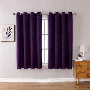 lot 14470 image: ChrisDowa Grommet Blackout Curtains for Bedroom and Living Room - 2 Panels Set Thermal Insulated Room Darkening Curtains (Royal Purple, 52W x 63L)