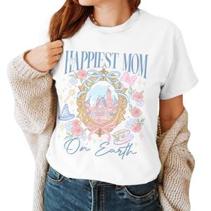 lot 14478 image: Happiest Mom On Earth Shirt - Mom Tshirt - Mother T-Shirt - Mothers Day Shirts - Magical Shirts - Gifts for Mothers Day (White,M)