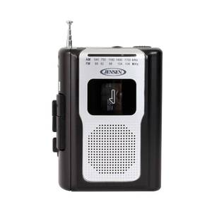 lot 14485 image: Jensen CR-100 Retro Portable AMFM Radio Personal Cassette Player Compact Lightweight Design Stereo AMFM Radio Cassette PlayerRecorder & Built in Speaker (Black Series)