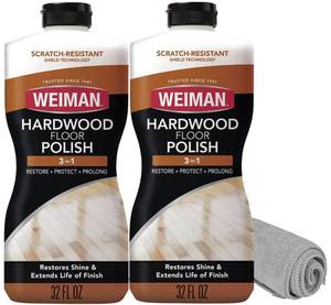 lot 14488 image: Weiman Wood Floor Polish and Restorer 32 Oz 3PC Bundle - High-Traffic Hardwood Floor, Natural Shine, Removes Scratches, Leaves Protective Layer