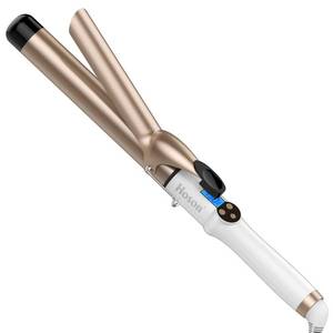 lot 19763 image: Hoson 1 14 Inch Curling Iron Dual Voltage, Ceramic Long Barrel 1.25 Inch Hair Curling Iron for Long Hair, LCD Display with 9 Heat Setting(225°F-450°F for All Hair Types, Glove Include)