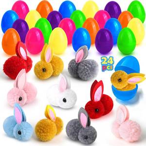 lot 19773 image: LEASEN 24 Pack Easter Egg Fillers with Plush Bunny Toys Inside, Easter Eggs Filled with Plush Toys Inside, Mini Bunny Stuffed for Easter Hunt, Easter Party Favor, Basket Stuffers Fillers