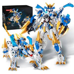 lot 19775 image: TIALLOW White Tiger 2 in 1 Mech Building Sets,Transform Robot Building Blocks Kits for Adults, Transforming Mecha Building Kits Action Figure Toys,Birthday Gifts for Boys Ages 8 10 12 14 (White Tiger)