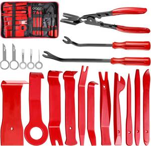 lot 19779 image: Doaho 19Pcs Car Trim Removal Tool,Auto Clip Pliers Fastener Remover Set,Pry Tool Repair Kit,Fastener Clips Removal Car Tool for Panel,Audio, Dash, Window,Clip and Upholstery with Storage Bag