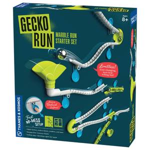 lot 19788 image: Gecko Run Marble Run Starter Set by Thames & Kosmos, Toy of the Year Winner - 63 Piece Vertical Marble Run, Flexible Tracks  Fast, No-Mess Setup, Residue-Free Nano-Adhesive Pads, Creative Play