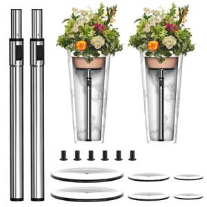 lot 19801 image: Hazztoll 11-17 Adjustable Plant Risers for Inside Pot, 1 Set Rise Plant Risers for Pots Outdoor, Metal Lift Insert for Tall Taper Flower Pots (6 8 10 Base or Top)