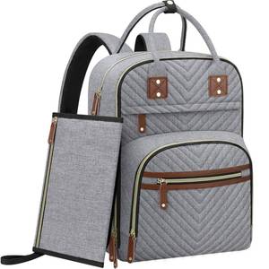 lot 19831 image: Tenot Diaper Bag Backpack for Women with Changing Pad, Baby Bag with Insulated Pockets Multifunctional Diaper Bags For Baby Girl Boy Waterproof Baby Bags For Boys Girls Maternity Bag Grey