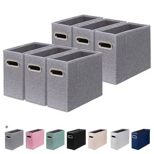 lot 19841 image: ComfortKeeper 6 Packs Letter Size File Organizer, File Folders Organizer, Fabric Storage Box, Collapsible Paper Organizer with Metal Handle, Smooth PVC Rails, Only Box (Gray)
