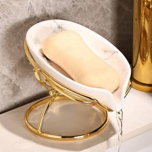 lot 19853 image: Dobbyby Leaf-Shaped Ceramic Soap Dish with Drain, Holder, Saver, Tray, Bar Soap Holder, Easy Cleaning, for Shower Bathroom Kitchen Sink Bathtub, Pro-Environment White