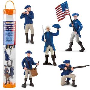 lot 20313 image: Safari Ltd. Continental Army Designer TOOB - Miniature Revolutionary War Figurines - Educational Toy Set for Boys, Girls, and Kids Ages 3 (4 Pieces)