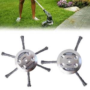 lot 20325 image: 2 Pack 6 inch Steel Wire Brush Cutter Trimmer Head, Weed Trimmer Replacement Head, Durable Head for Home Users, for Electric Battery Powered Cordless String Trimmer