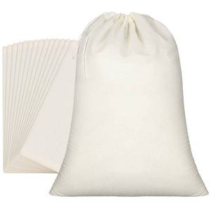 lot 20354 image: Pangda 15 Pcs Muslin Bags 15 x 22 Inch Cloth Bags with Drawstring Large Storage pouches Bulk Cotton Reusable Grocery pouches DIY Craft Sachet for Party Wedding Home Storage