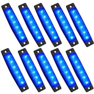 lot 20361 image: PSEQT 10 Pcs LED Rock Strip Lights Car Exterior Underglow Wheel Fender Well Lighting Kits Waterproof for Golf Cart Wrangler Offroad Truck RV UTV ATV Snowmobile (Blue)