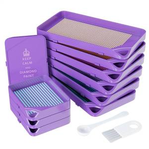 lot 20364 image: ARTDOT 10-Piece Interlocking Diamond Art Trays Kits for Adults, Stackable Diamond Painting Accessories and Tools