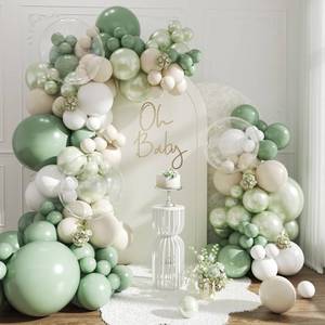 lot 20388 image: Sage Green Balloon Arch Kit 108Pcs Double Stuffed Pearl Green Sage Green Sand White Clear Balloons for Bridal Shower Baby Shower Birthday Wedding Engagement Party Decorations